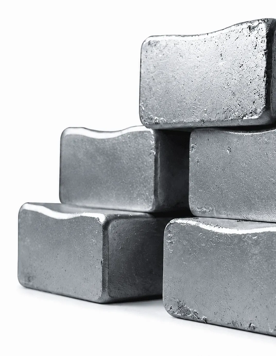 Stacked magnesium ingots